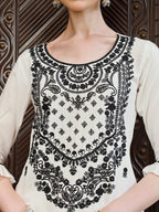Embroidered Kurta With Pant And Dupatta Set, Multicolor - Hiral Fashion | Grocsy