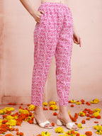 Angarakha Style Anarkali Printed Kurta With Pant And Dupatta Set, Multicolor - Hiral Fashion | Grocsy