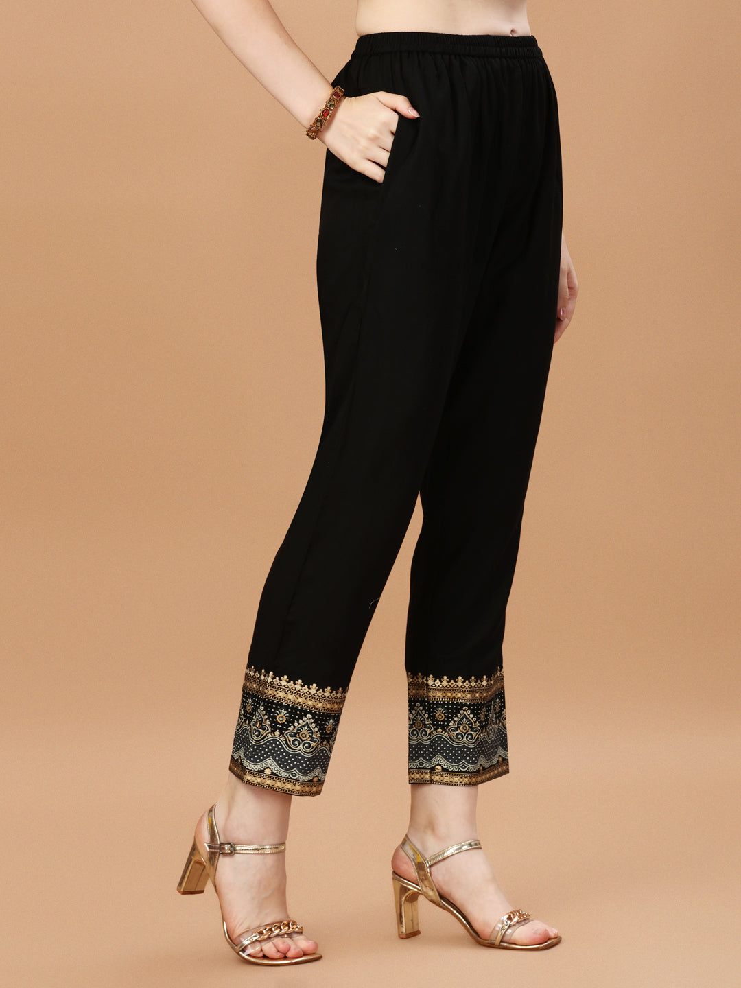 Nyra Cut Foil Printed & Hand Embroidered Kurta With Pant & Dupatta, Multicolor - Hiral Fashion | Grocsy