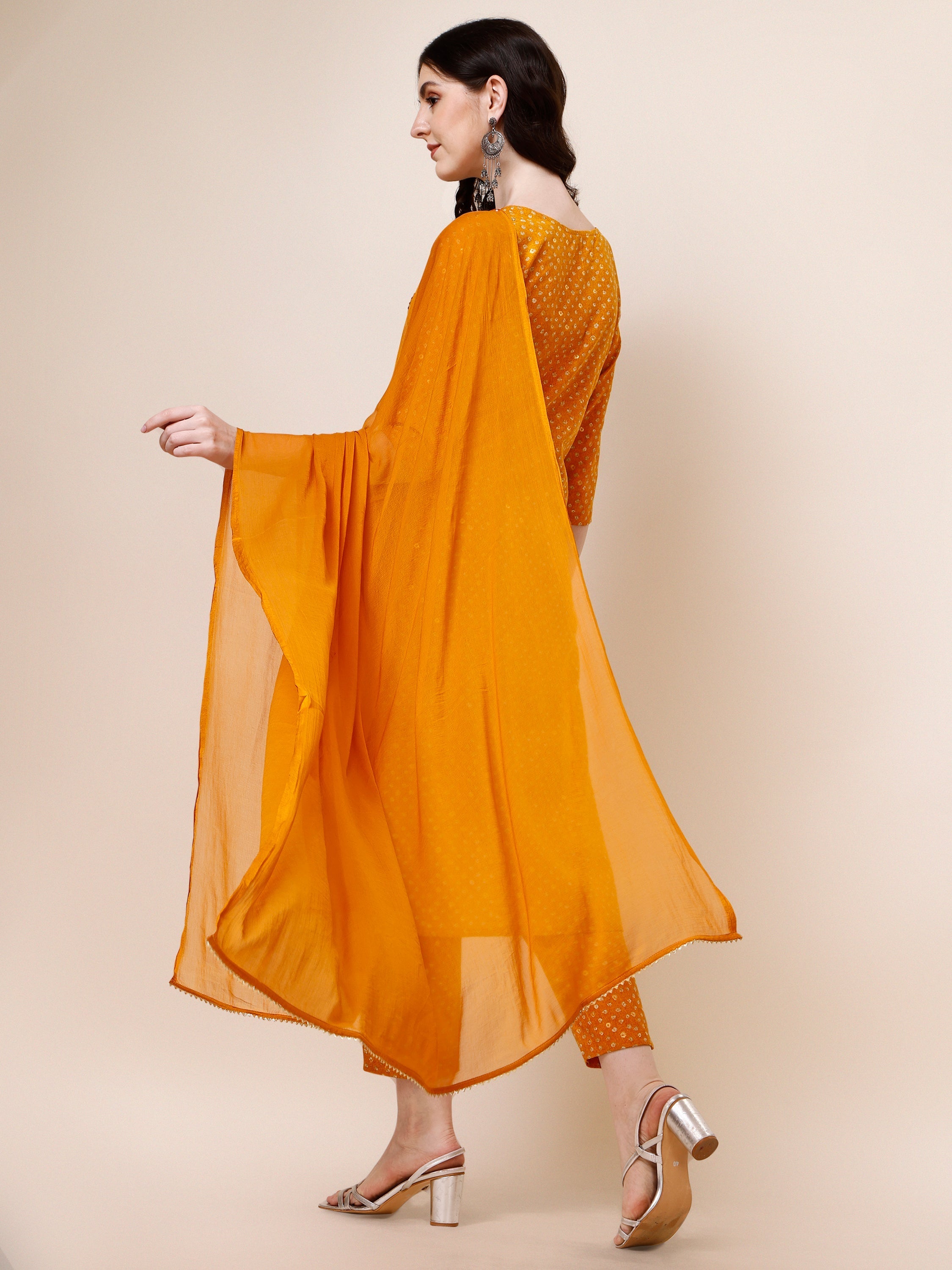 Embroidered Cotton Kurta With Pant And Dupatta Set, Multicolor - Hiral Fashion | Grocsy