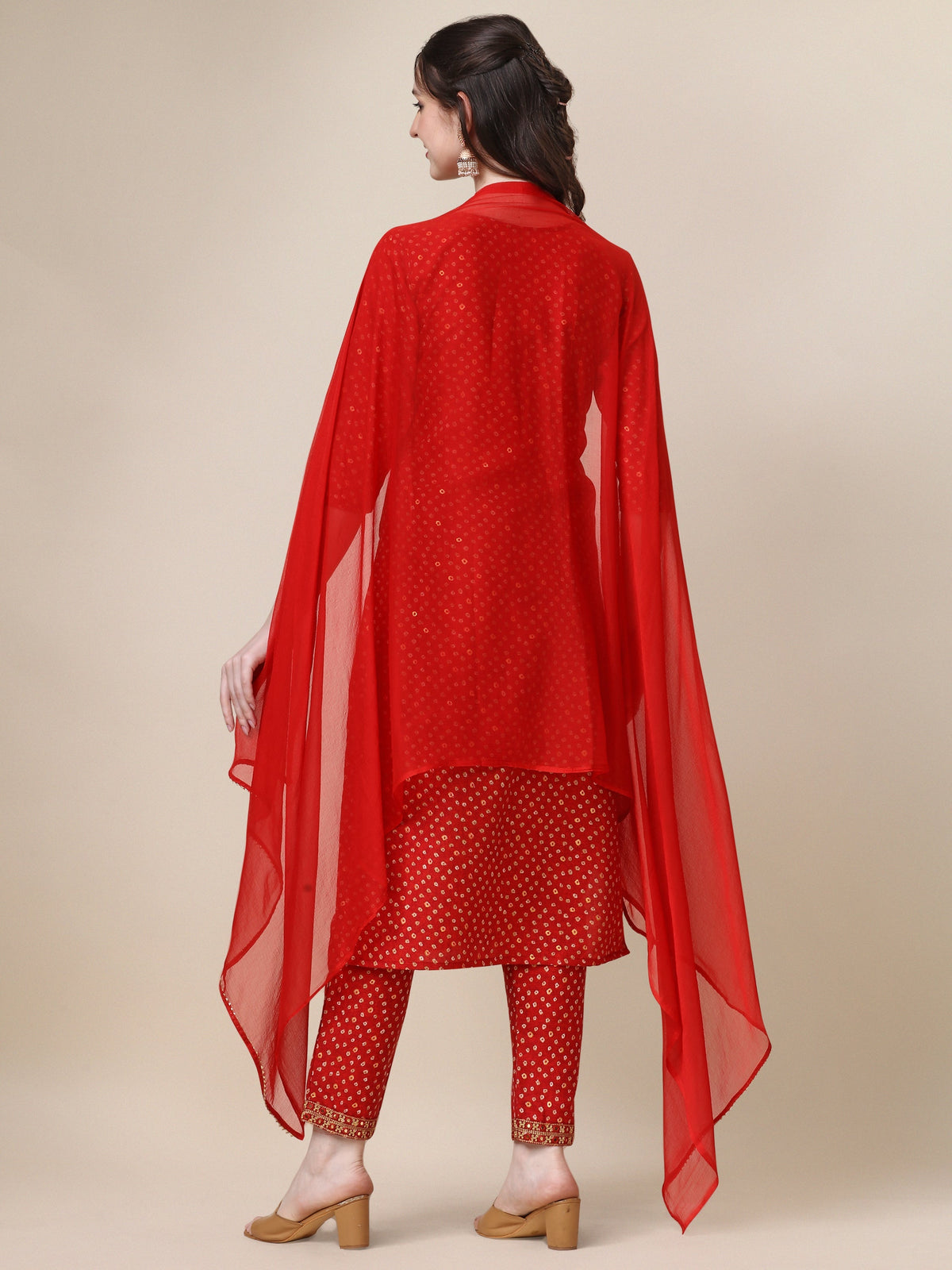 Embroidered Kurta With Pant And Dupatta Set, Multicolor - Hiral Fashion | Grocsy