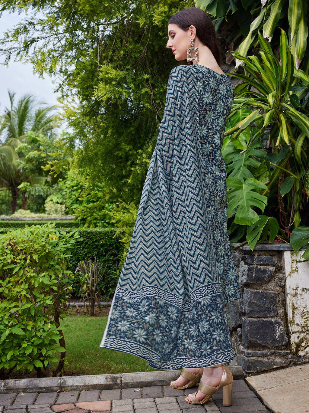 Floral Printed Kurta With Pant & Dupatta Set, Multicolor - Hiral Fashion | Grocsy