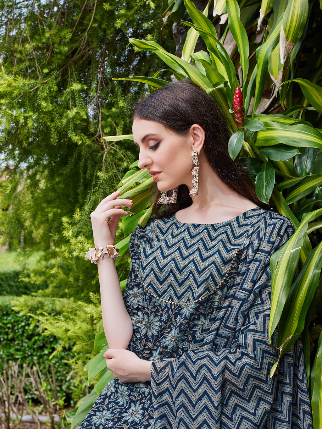 Floral Printed Kurta With Pant & Dupatta Set, Multicolor - Hiral Fashion | Grocsy