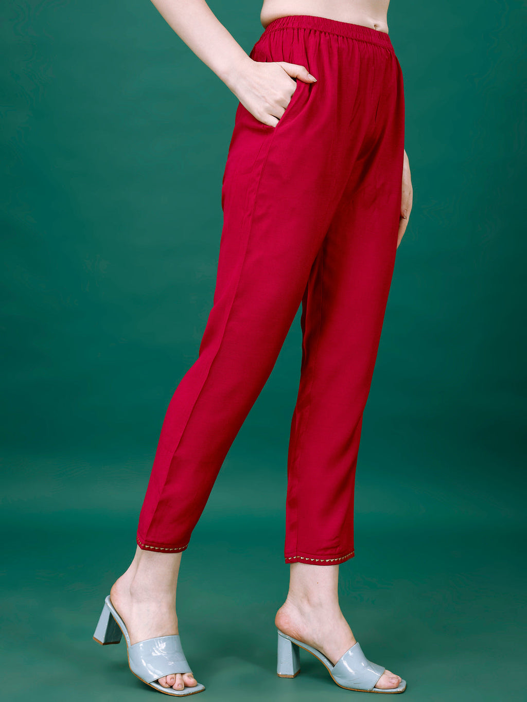 Alia Cut Hand Embroidered & Printed Pure Chinon Kurta With Pant & Dupatta, Multicolor - Hiral Fashion | Grocsy