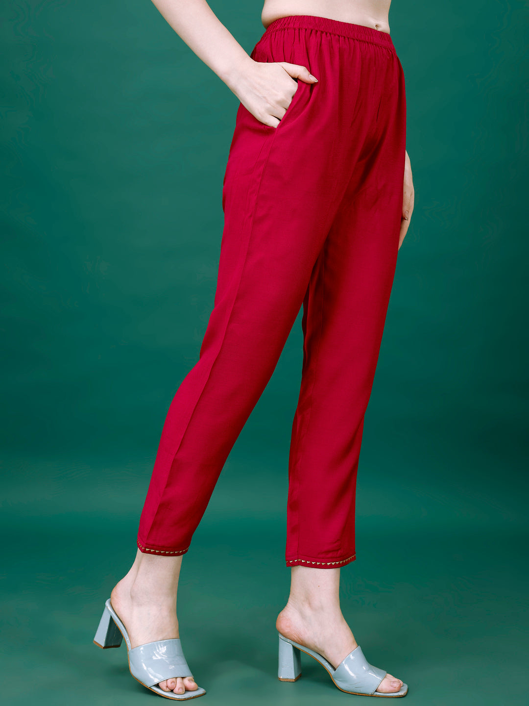 Alia Cut Hand Embroidered & Printed Pure Chinon Kurta With Pant & Dupatta, Multicolor - Hiral Fashion | Grocsy