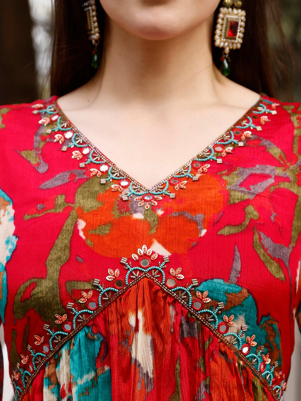Alia Cut Hand Embroidered & Floral Printed Kurta With Pant & Dupatta Premium, Multicolor - Hiral Fashion | Grocsy