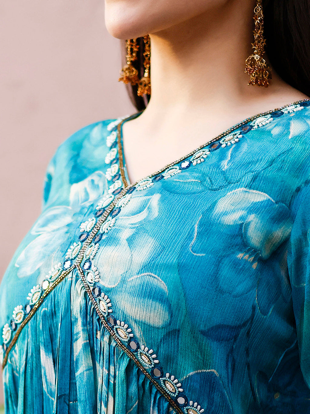 Alia Cut Hand Embroidered & Floral Printed Kurta With Pant & Dupatta Premium, Multicolor - Hiral Fashion | Grocsy