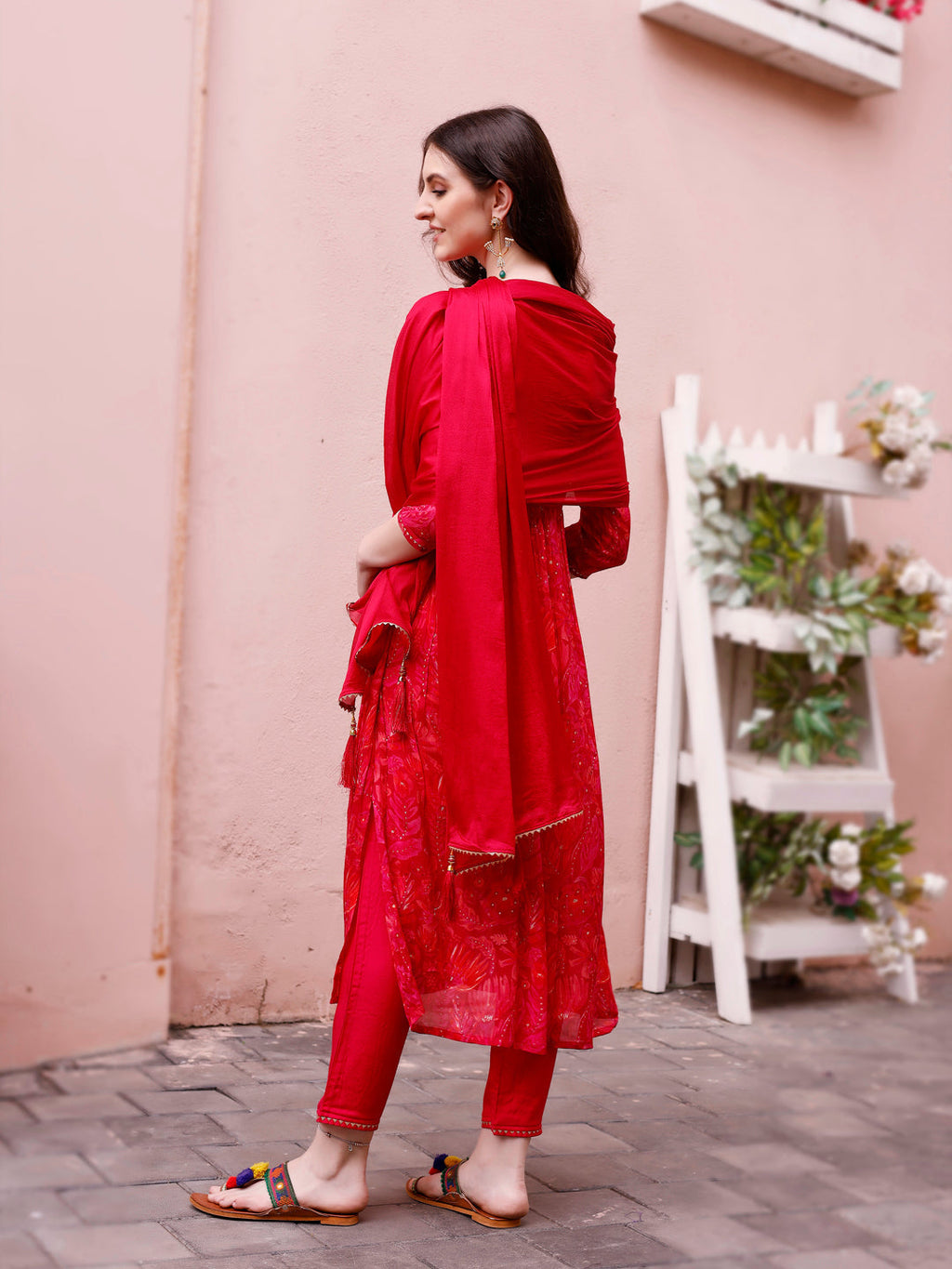 Alia Cut Hand Embroidered & Floral Printed Kurta With Pant & Dupatta Premium, Multicolor - Hiral Fashion | Grocsy