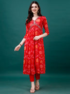 Alia Cut Hand Embroidered & Printed Pure Chinon Kurta With Pant & Dupatta, Multicolor - Hiral Fashion | Grocsy