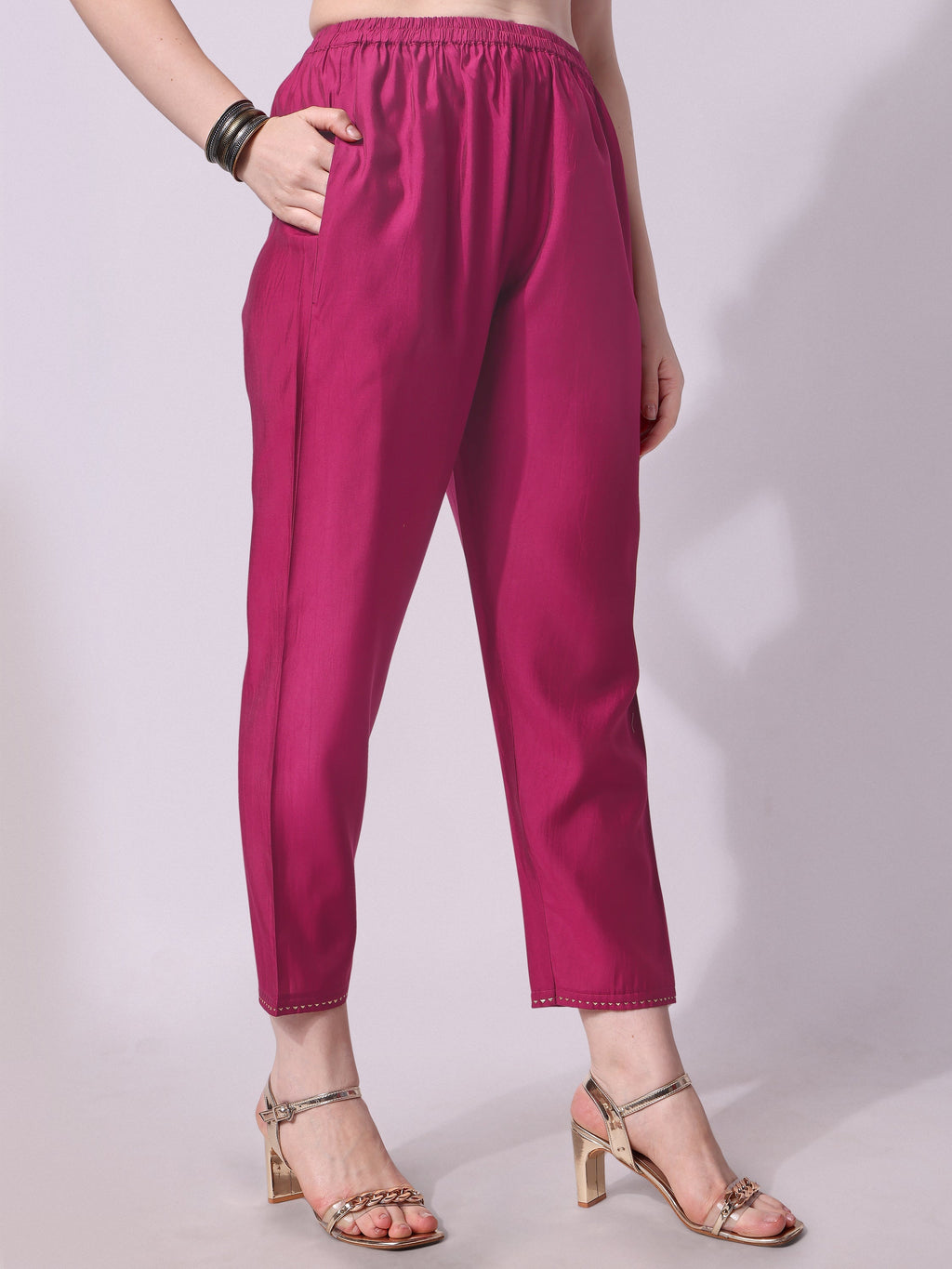 Embroidered Kurta With Pant & Dupatta Set, Multicolor - Hiral Fashion | Grocsy