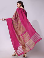 Embroidered Kurta With Pant & Dupatta Set, Multicolor - Hiral Fashion | Grocsy