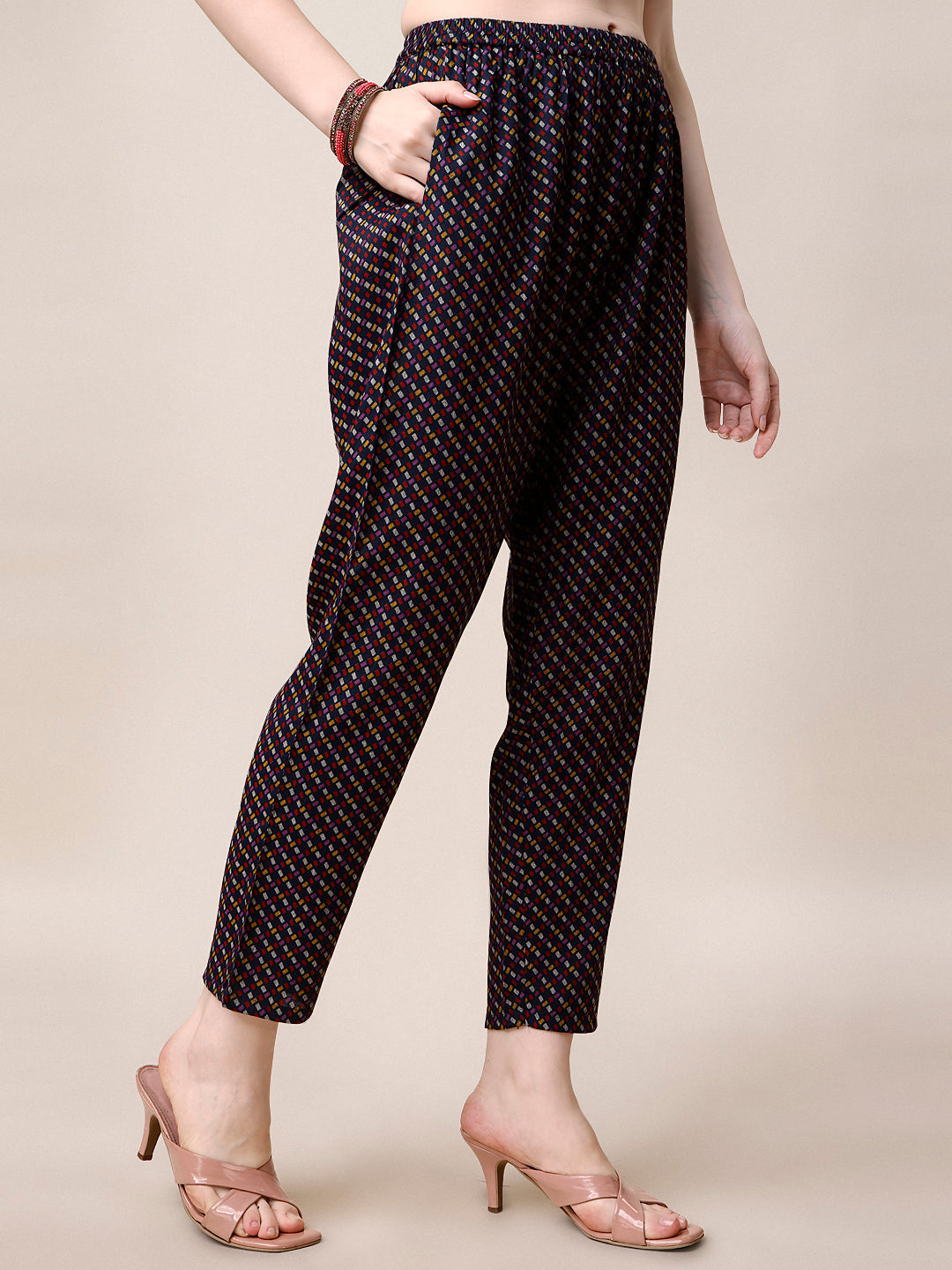 Printed Kurta With Pant & Dupatta Set, Multicolor - Hiral Fashion | Grocsy