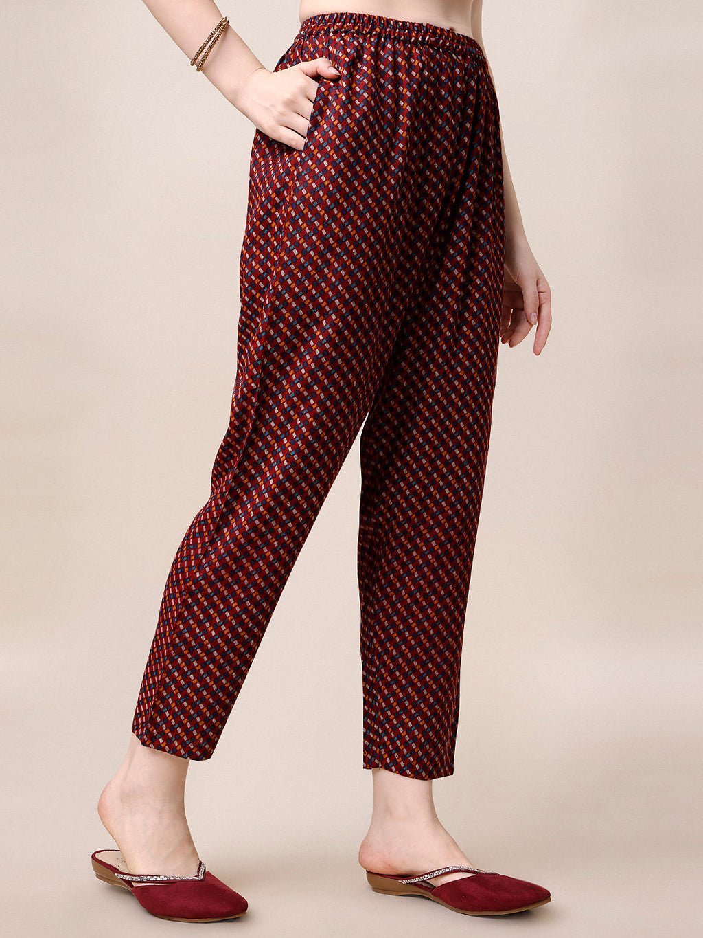 Printed Kurta With Pant & Dupatta Set, Multicolor - Hiral Fashion | Grocsy