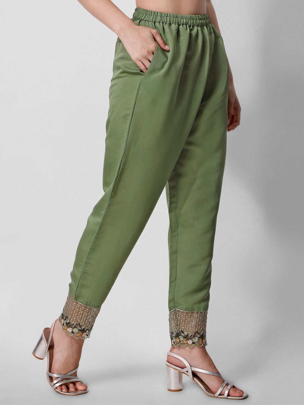 Hand Embroidered Kurta With Pant And Dupatta Set Premium, Multicolor - Hiral Fashion | Grocsy