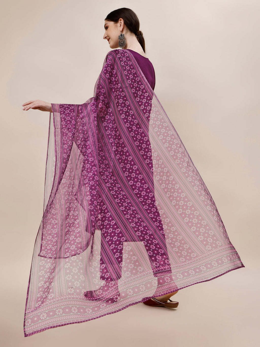 Embroidered Kurta With Pant And Printed Dupatta Set, Multicolor - Hiral Fashion | Grocsy