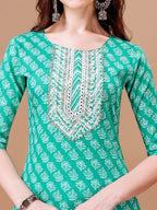 Embroidered & Floral Printed Kurta With Pant & Dupatta, Multicolor - Hiral Fashion | Grocsy