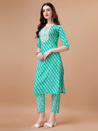 Embroidered & Floral Printed Kurta With Pant & Dupatta, Multicolor - Hiral Fashion | Grocsy