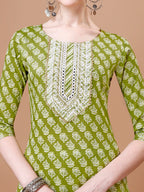 Embroidered & Floral Printed Kurta With Pant & Dupatta, Multicolor - Hiral Fashion | Grocsy