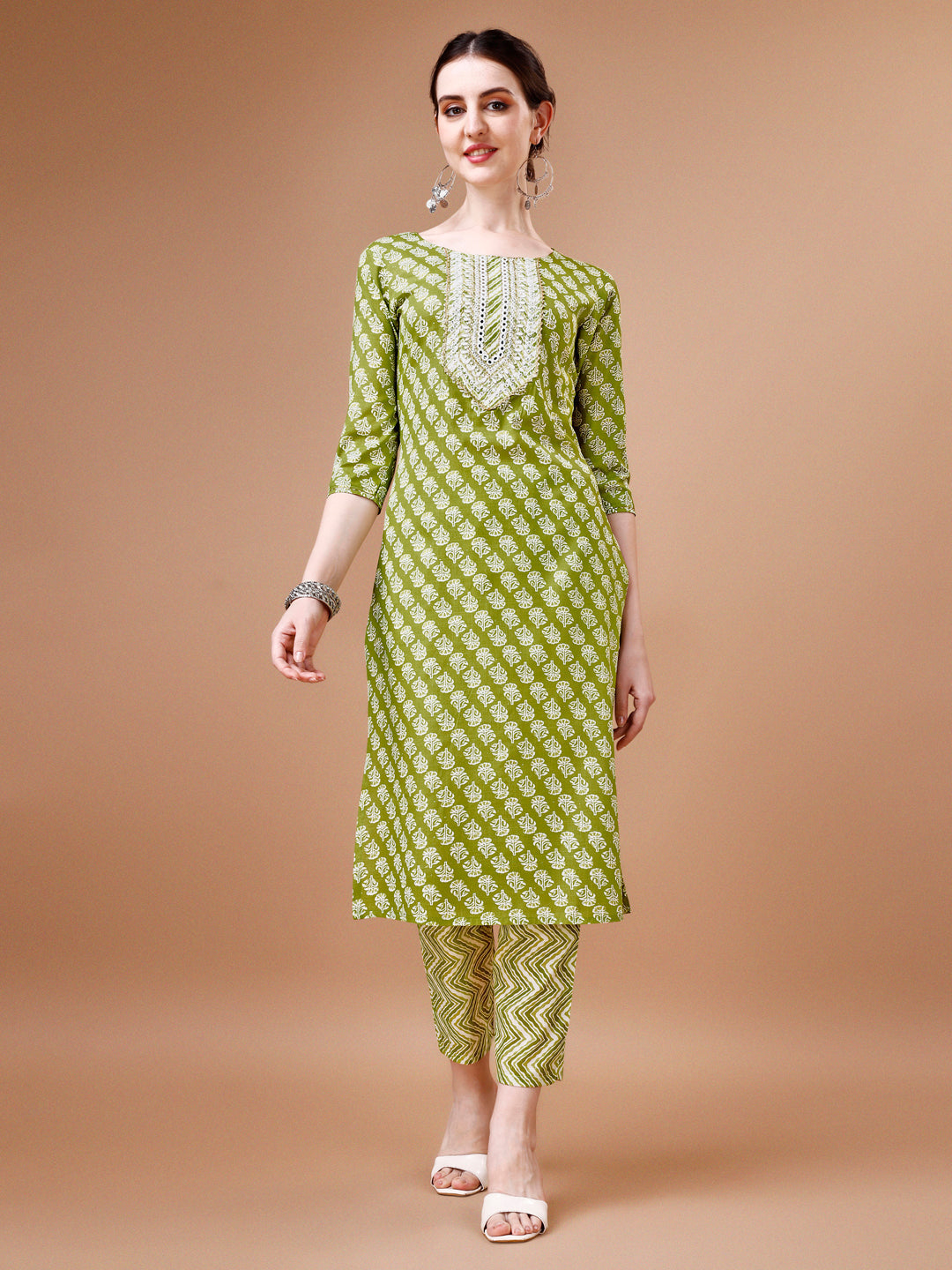 Embroidered & Floral Printed Kurta With Pant & Dupatta, Multicolor - Hiral Fashion | Grocsy