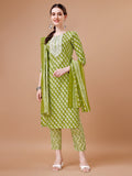 Embroidered & Floral Printed Kurta With Pant & Dupatta, Multicolor - Hiral Fashion | Grocsy