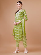 Embroidered & Floral Printed Kurta With Pant & Dupatta, Multicolor - Hiral Fashion | Grocsy
