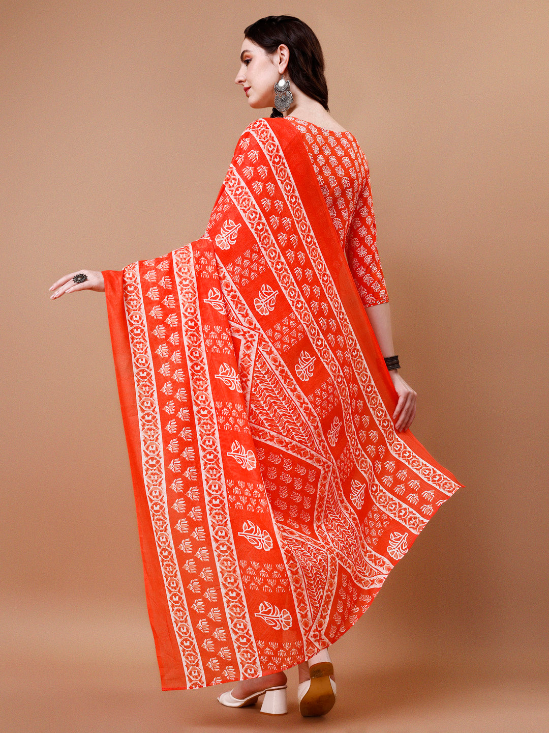 Embroidered & Floral Printed Kurta With Pant & Dupatta, Multicolor - Hiral Fashion | Grocsy