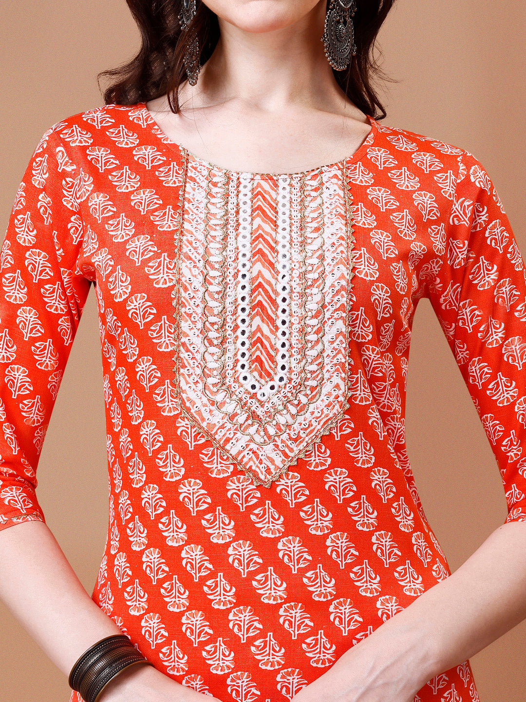 Embroidered & Floral Printed Kurta With Pant & Dupatta, Multicolor - Hiral Fashion | Grocsy