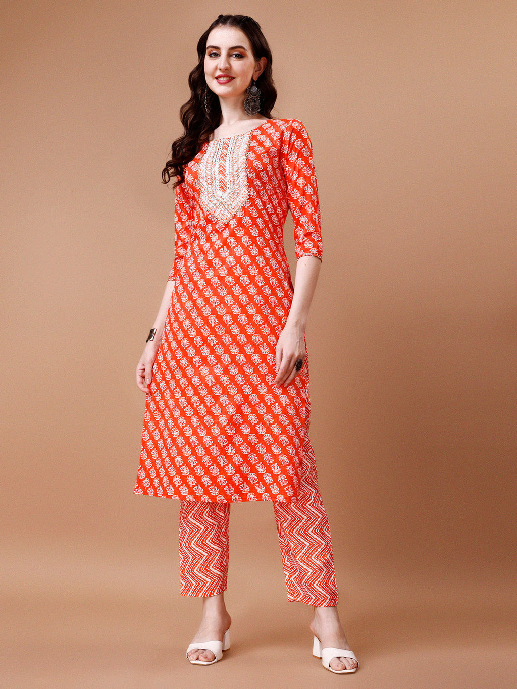 Embroidered & Floral Printed Kurta With Pant & Dupatta, Multicolor - Hiral Fashion | Grocsy