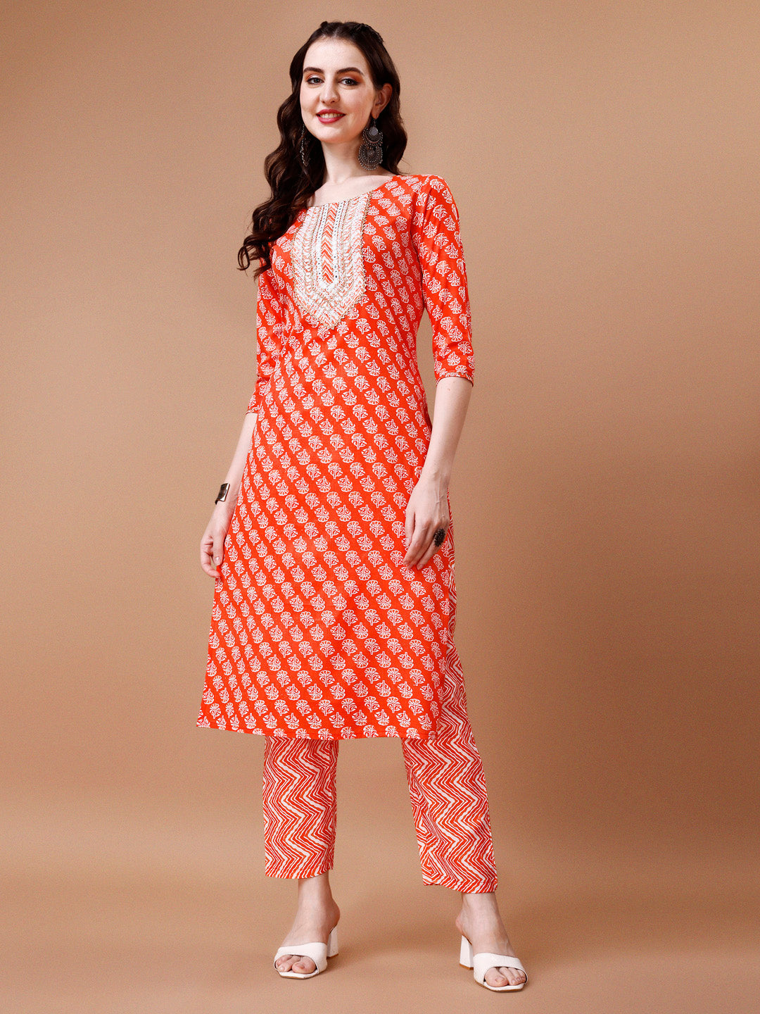 Embroidered & Floral Printed Kurta With Pant & Dupatta, Multicolor - Hiral Fashion | Grocsy