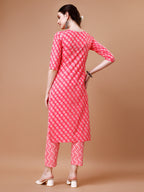Embroidered & Floral Printed Kurta With Pant & Dupatta, Multicolor - Hiral Fashion | Grocsy