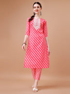 Embroidered & Floral Printed Kurta With Pant & Dupatta, Multicolor - Hiral Fashion | Grocsy