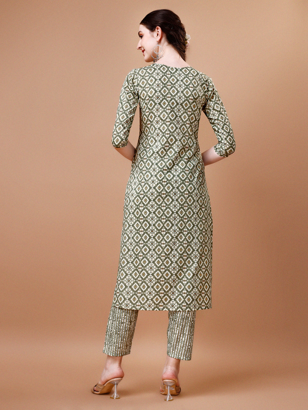 Printed & Lace Yoke Embroidered Kurta With Pant & Dupatta, Multicolor - Hiral Fashion | Grocsy