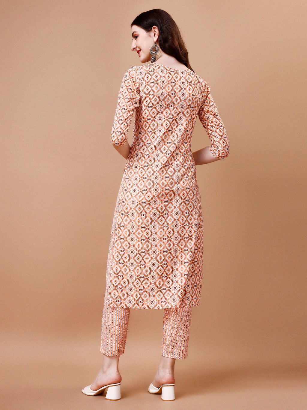 Printed & Lace Yoke Embroidered Kurta With Pant & Dupatta, Multicolor - Hiral Fashion | Grocsy
