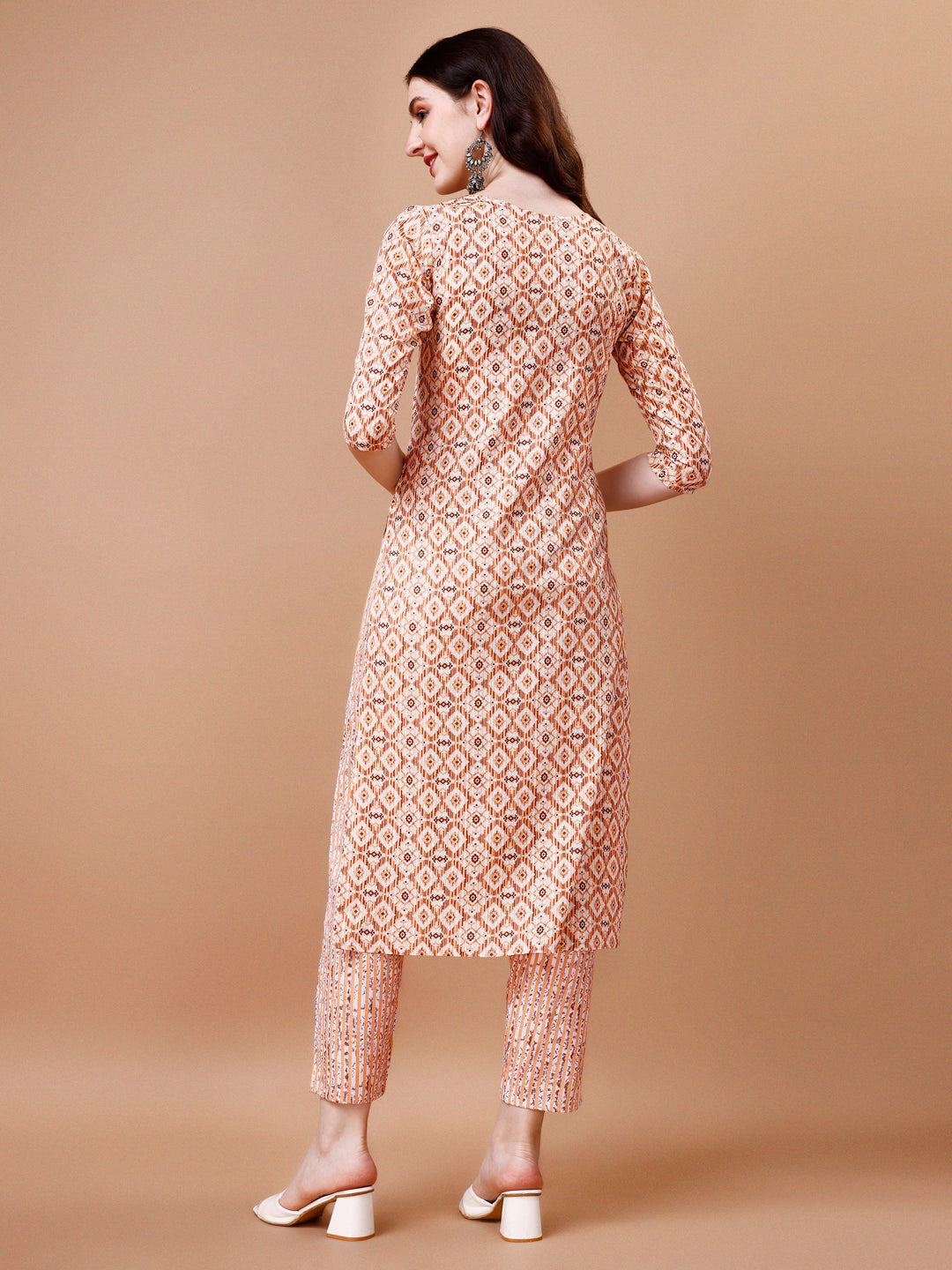 Printed & Lace Yoke Embroidered Kurta With Pant & Dupatta, Multicolor - Hiral Fashion | Grocsy