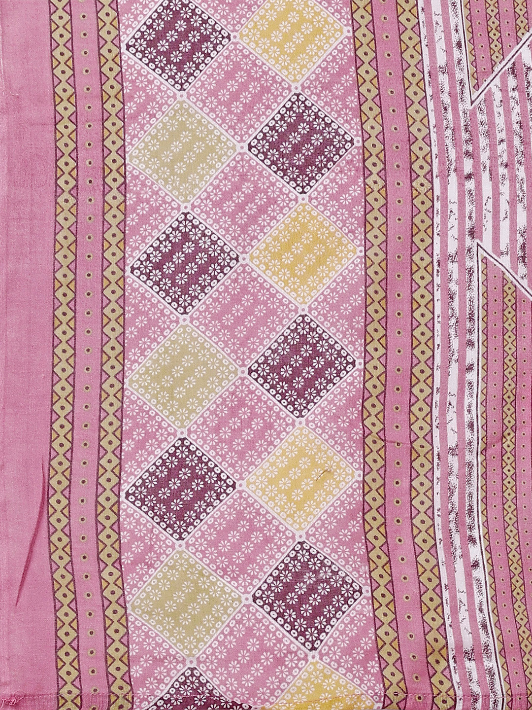 Printed & Lace Yoke Embroidered Kurta With Pant & Dupatta, Multicolor - Hiral Fashion | Grocsy