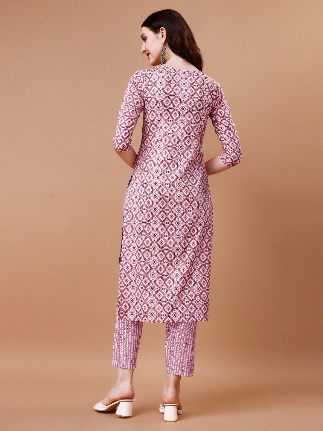 Printed & Lace Yoke Embroidered Kurta With Pant & Dupatta, Multicolor - Hiral Fashion | Grocsy