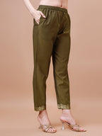 Pure Banarasi Chanderi Jacquard Kurta With Pant & Dupatta Set, Multicolor - Hiral Fashion | Grocsy