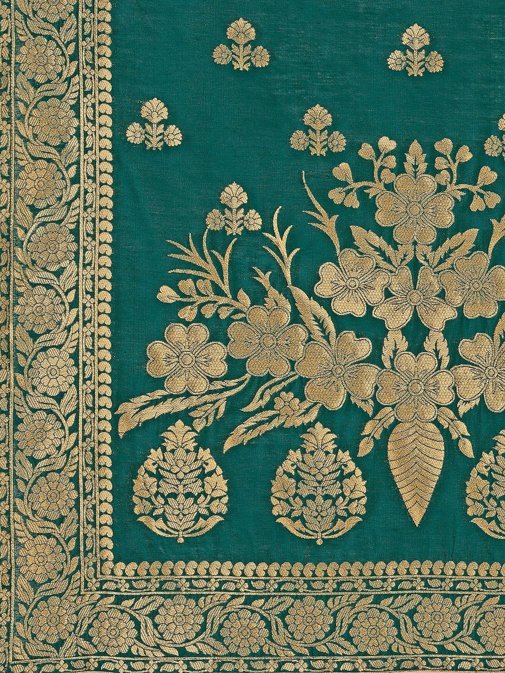 Pure Banarasi Chanderi Jacquard Kurta With Pant & Dupatta Set, Multicolor - Hiral Fashion | Grocsy