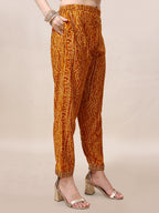 Printed & Embroidered Front Slit Kurta, Pant, Dupatta And Belt Set, Multicolor - Hiral Fashion | Grocsy