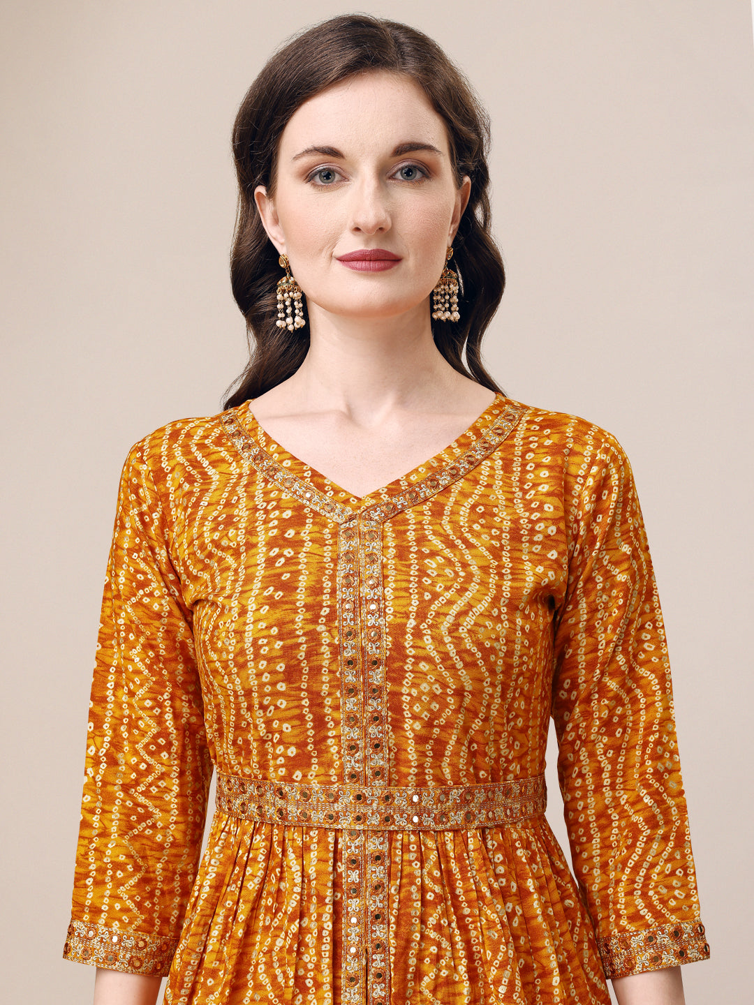 Printed & Embroidered Front Slit Kurta, Pant, Dupatta And Belt Set, Multicolor - Hiral Fashion | Grocsy