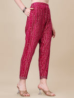 Printed & Embroidered Front Slit Kurta, Pant, Dupatta And Belt Set, Multicolor - Hiral Fashion | Grocsy