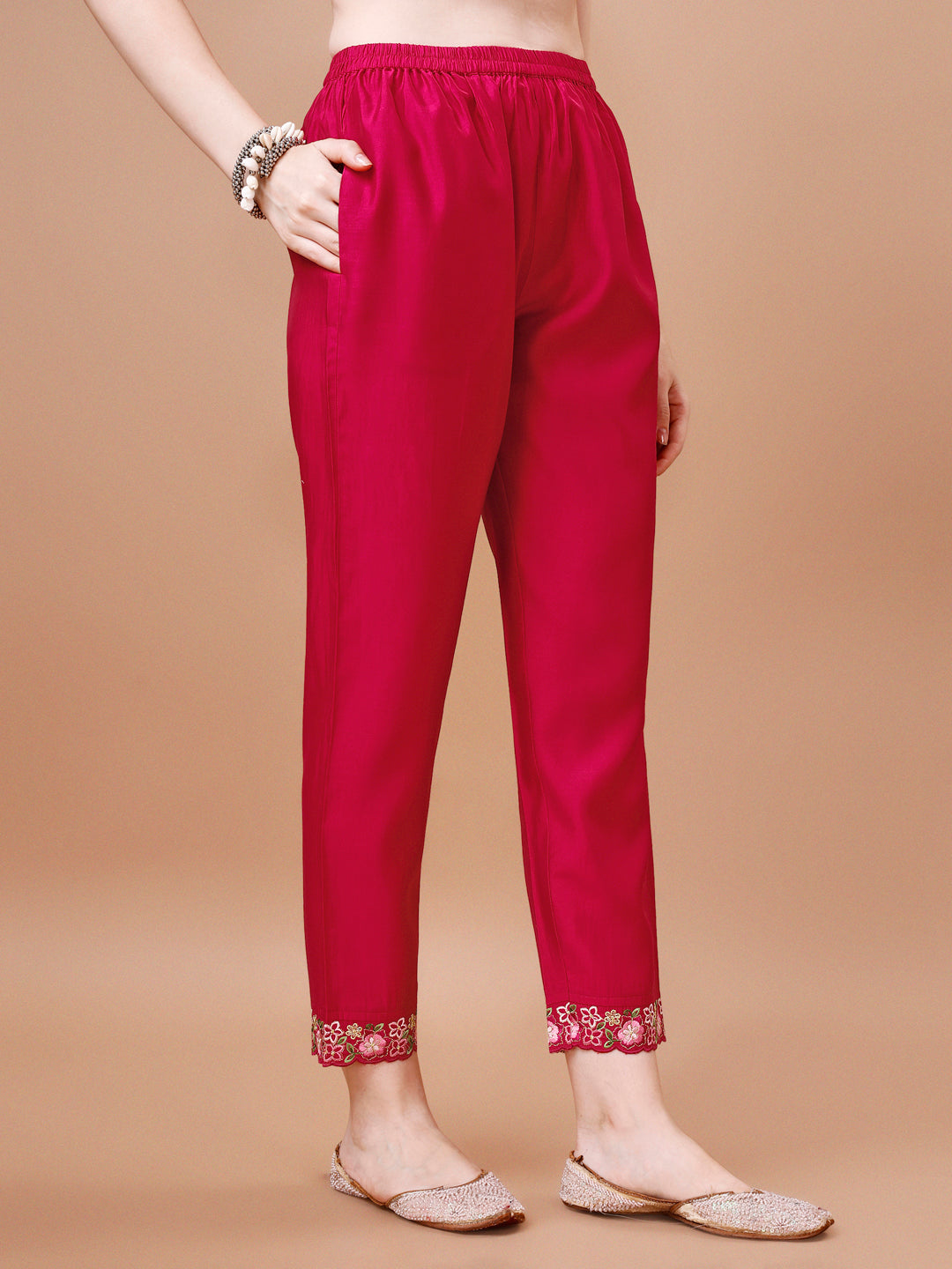 Alia Cut Embroidered Kurta With Pant & Organza Embroidered Dupatta Premium, Multicolor - Hiral Fashion | Grocsy