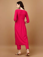 Nyra Cut Embroidered Kurta With Pant & Organza Embroidered Dupatta Luxury, Multicolor - Hiral Fashion | Grocsy