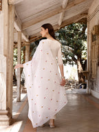 Nyra Cut Floral Front Embroidered Kurta With Pant & Organza Embroidered Dupatta Premium, Multicolor - Hiral Fashion | Grocsy