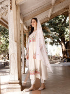 Nyra Cut Floral Front Embroidered Kurta With Pant & Organza Embroidered Dupatta Premium, Multicolor - Hiral Fashion | Grocsy