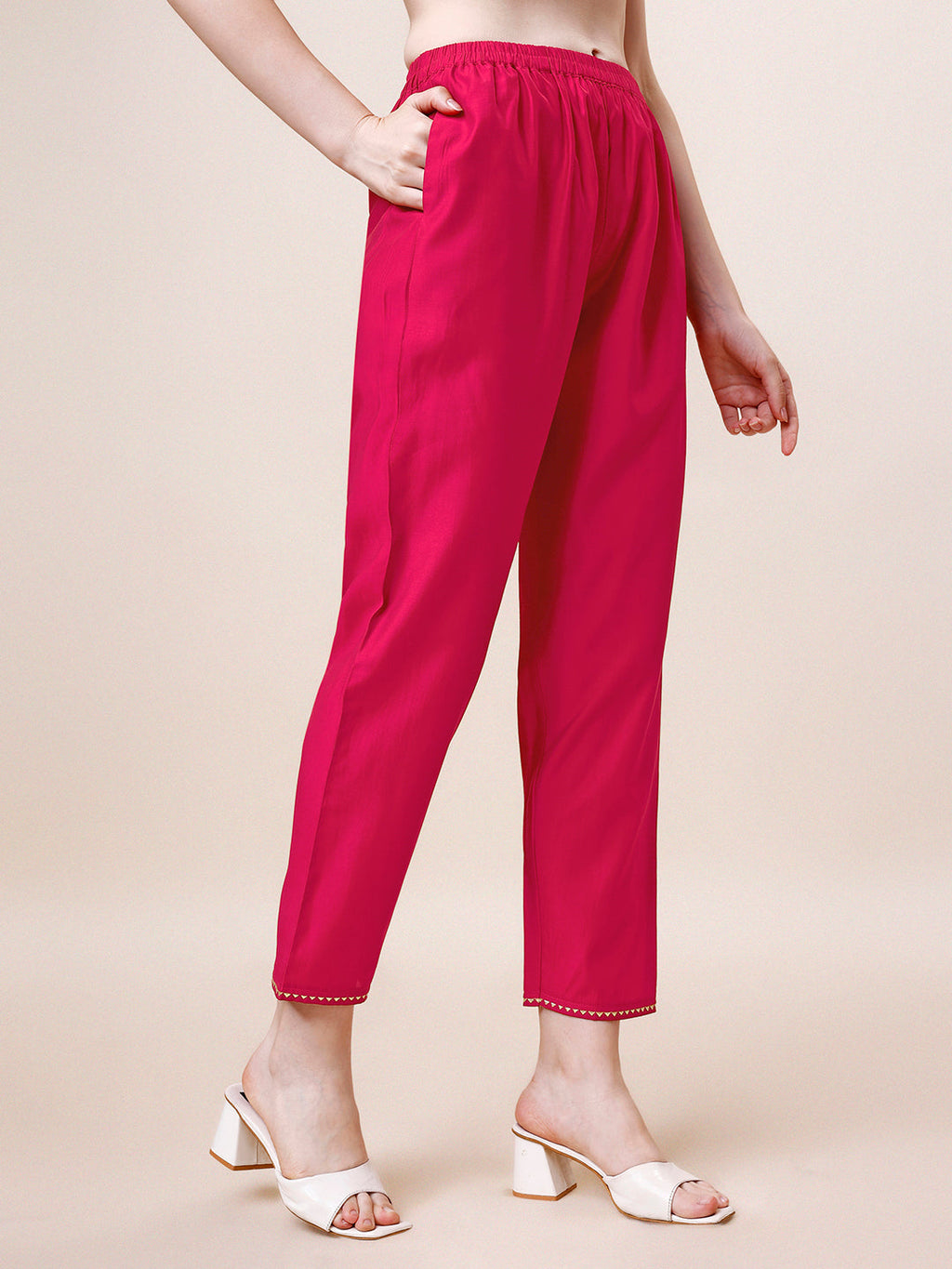 Hand Embroidered Kurta With Pant & Dupatta, Multicolor - Hiral Fashion | Grocsy