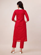 Hand Embroidered Kurta With Pant & Dupatta, Multicolor - Hiral Fashion | Grocsy