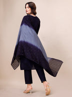 Hand Embroidered Kurta With Pant & Dupatta, Multicolor - Hiral Fashion | Grocsy