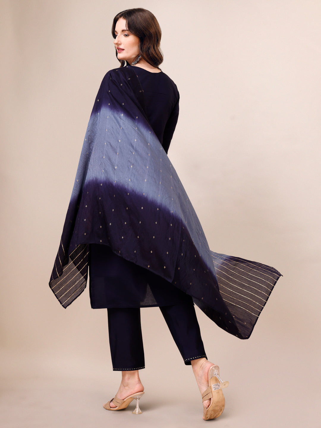 Hand Embroidered Kurta With Pant & Dupatta, Multicolor - Hiral Fashion | Grocsy