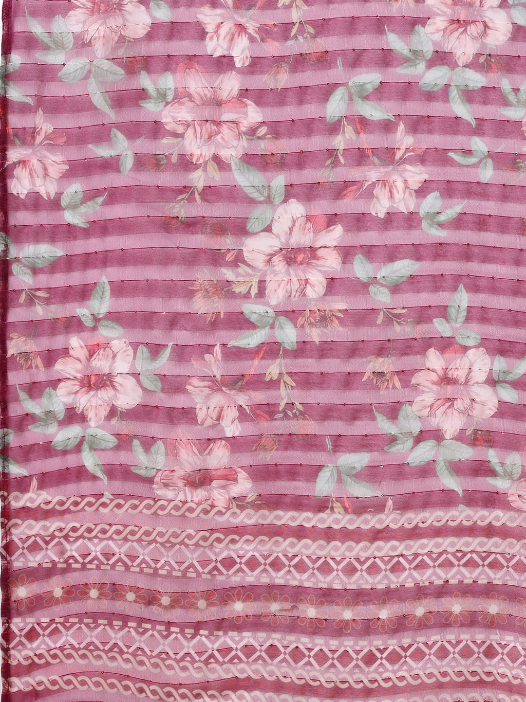 Mirror & Beads Hand Embroidered Kurta With Pant & Printed Organza Dupatta, Multicolor - Hiral Fashion | Grocsy